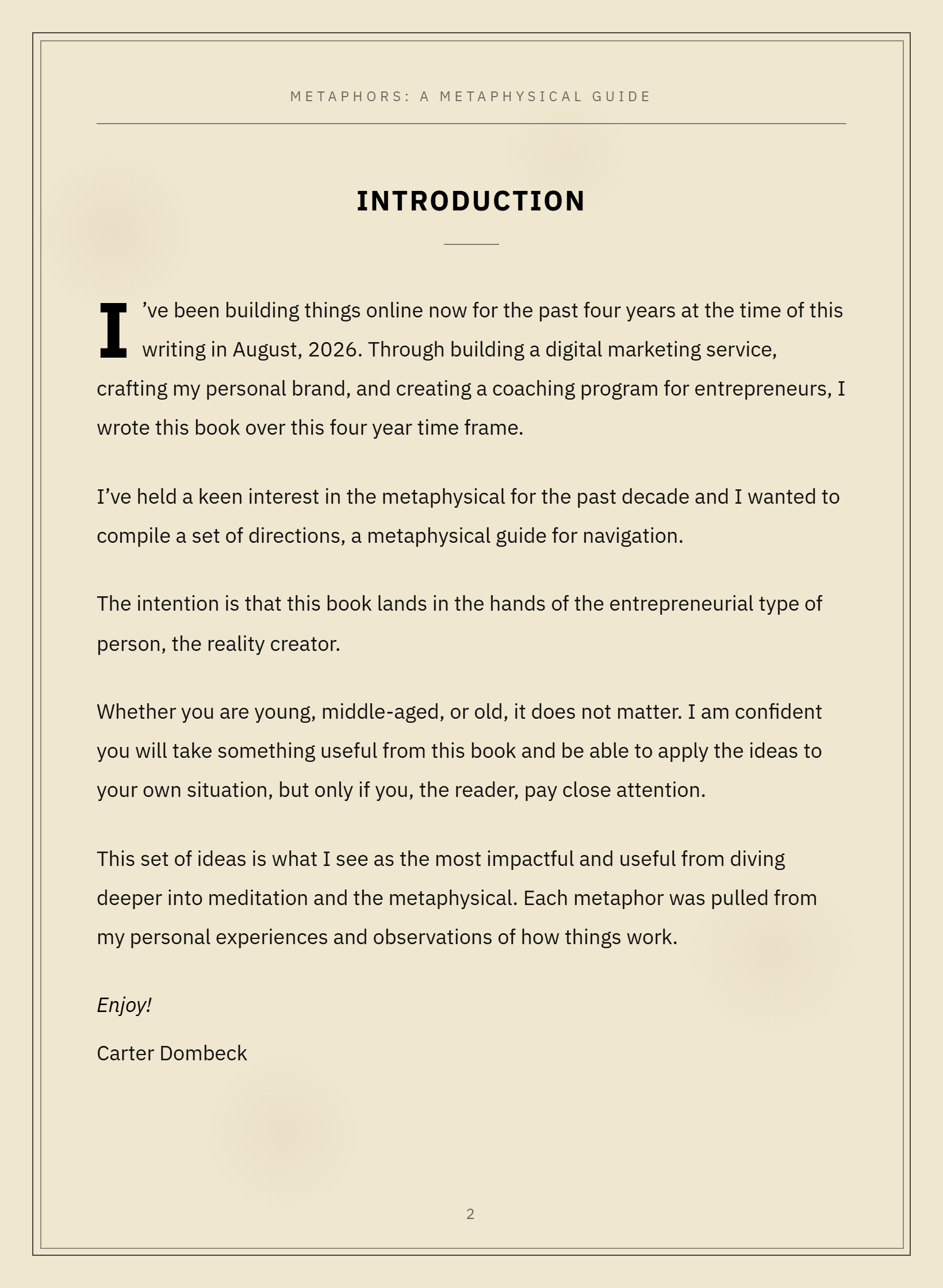 Introduction page